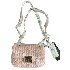 Badgley Mischka Pink Quilted Crossbody Bag